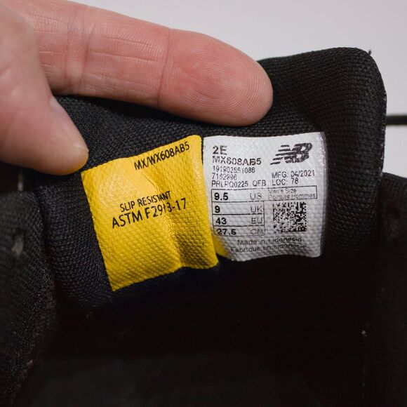 New Balance 608 Slip Resistant Walking Work Shoes Black Leather Men 9.5EE X-Wide main image 8